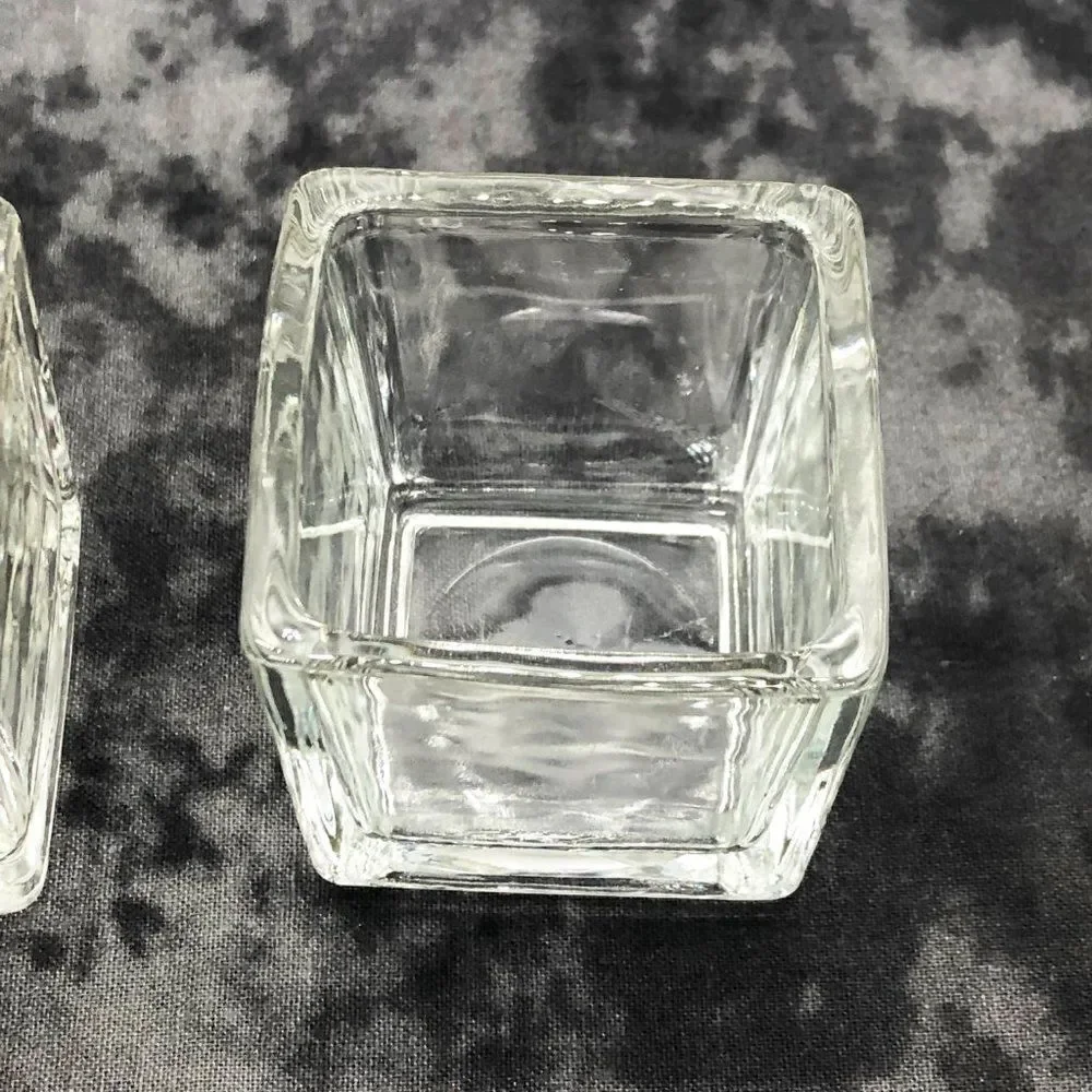 🔮 5/$25‎ Vintage Glass Square Candle/Matchstick Holders